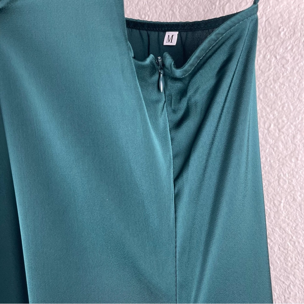 SHEIN SXY Green Midi Draped Backless Split Thigh Cami Dress - Picture 5 of 9